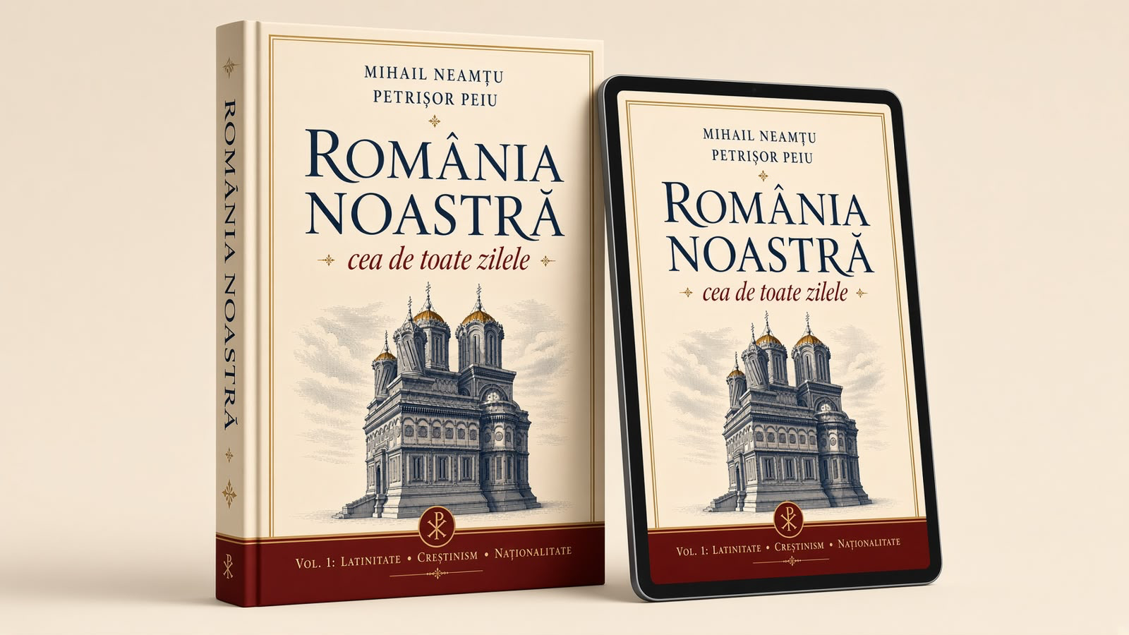 Ediția tipărită alături de ediția digitală deschisă pe o tabletă
